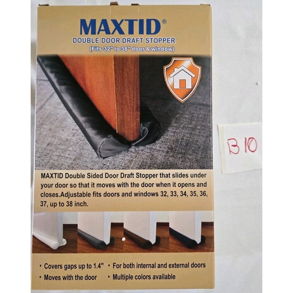 Maxtid Brown  Double Door Draft Stopper Fits 32”-38” Door Or Window